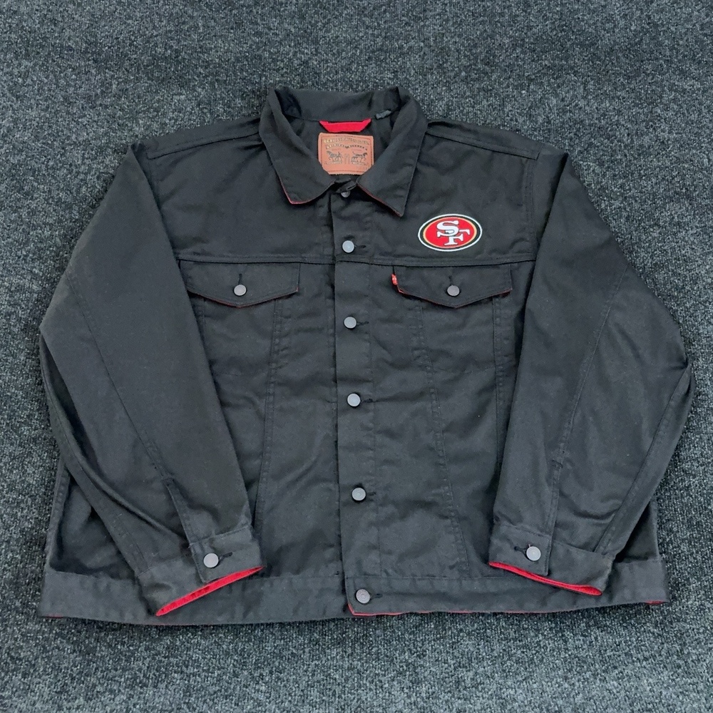 San Francisco 49ers Jacket Mens 4XL Black NFL Football Levi's Trucker Coat